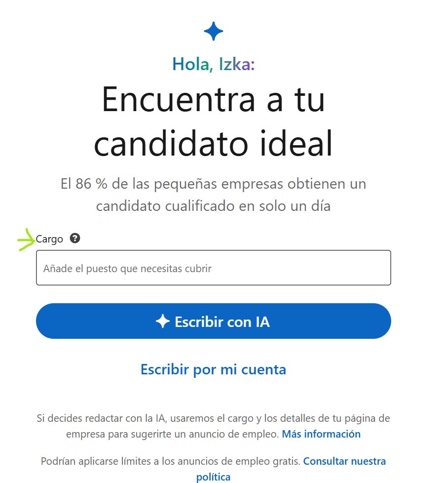 Campo de cargo en LinkedIn Jobs